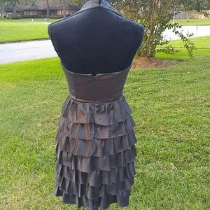 BCBG gun metal gray cocktail party dress.